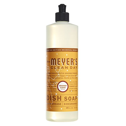 Mrs. Meyer's Liquid Dish Soap - Cuts Grease, Biodegradable Formula, Orange Clove - 16 fl. oz