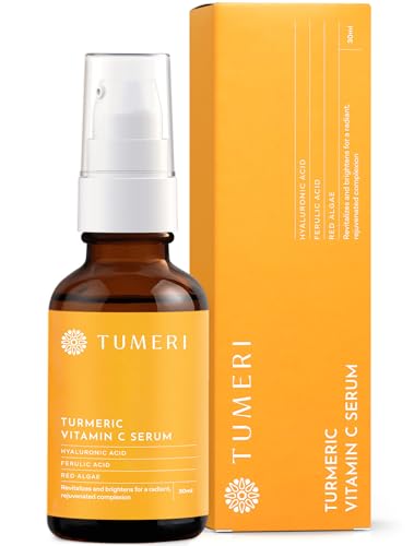 TUMERI Turmeric Vitamin C Face Serum - Dark Spot Remover, Hydrating & Soothing - 1 Fl oz