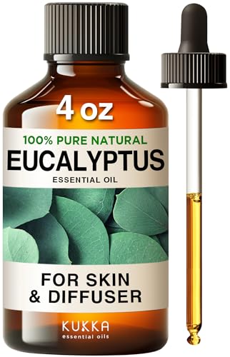 Kukka Eucalyptus Essential Oil - Refreshing Aroma, Natural Skin & Hair Care - 4 Fl Oz