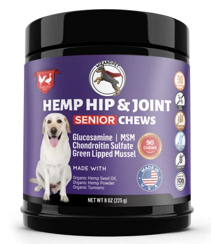 WIZARDPET Mobility Hemp Oil Supplement - Arthritis Relief, Joint Support for Senior Dogs - 90 Chews