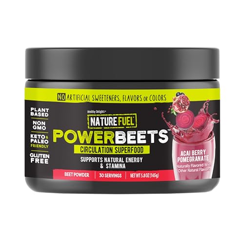 Nature Fuel Power Beets - Boosts Energy & Circulation, Non-GMO Acai Pomegranate Flavor - 30 Servings