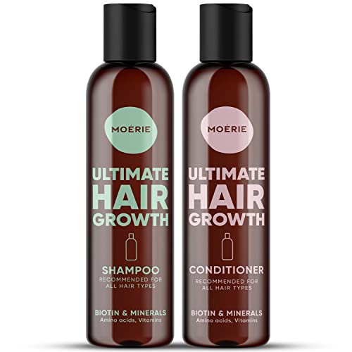 Moerie Hair Growth Shampoo & Conditioner - Boosts Thickness Naturally, Vegan - 2x8.45 Fl Oz