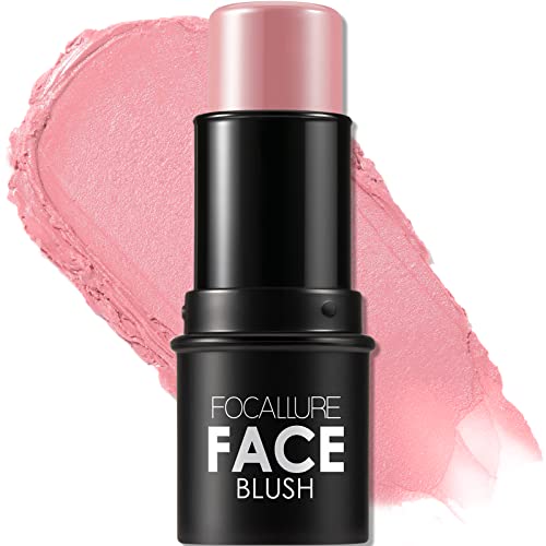 FOCALLURE Cream Blush Stick - Buildable, Long-Wearing, Cruelty-Free, Lightweight - Baby Pink