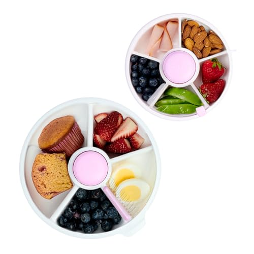 GoBe Kids Snack Spinner Bundle - 5 Compartments for Fun, BPA & PVC Free, Dishwasher Safe