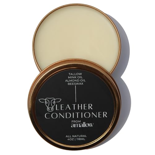 All Natural Leather Conditioner Balm - Restores, Protects & Softens, Handmade in USA - 4 Oz