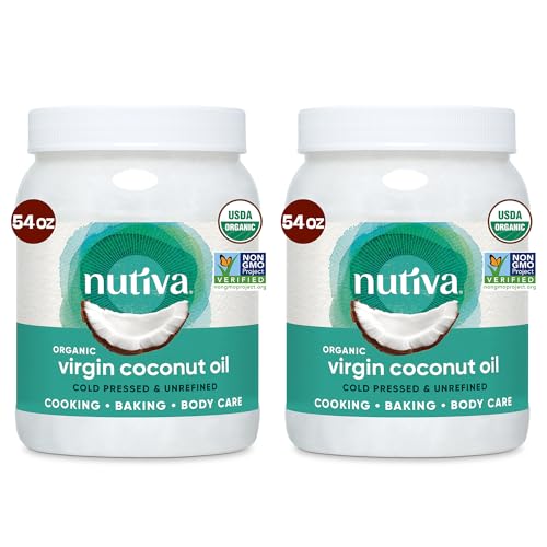 Nutiva Organic Coconut Oil - Versatile Cooking & Hair Moisturizer, USDA Organic - 54 fl oz