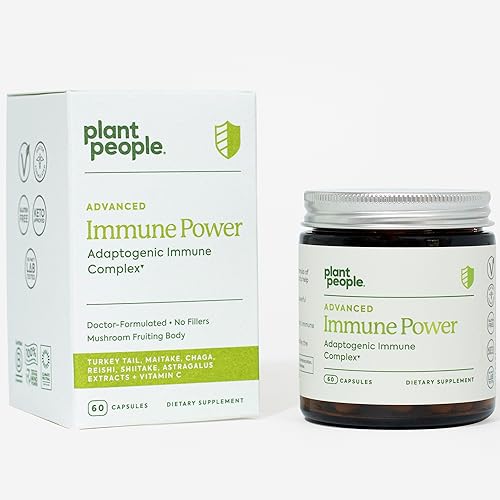 Plant People Mushroom Supplement - Advanced Immune Support with Organic Ingredients - 60 Capsules