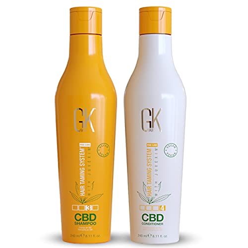 GK HAIR Hemp Shampoo & Conditioner Set - Strengthens, Hydrates, Vegan Ingredients - 8.11 Fl Oz