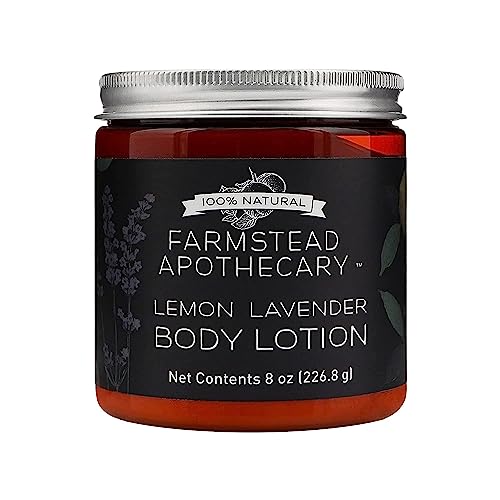 Farmstead Apothecary Body Lotion - Hydrates with Organic Oils, Antioxidant-Rich, 8 Oz Lemon Lavender