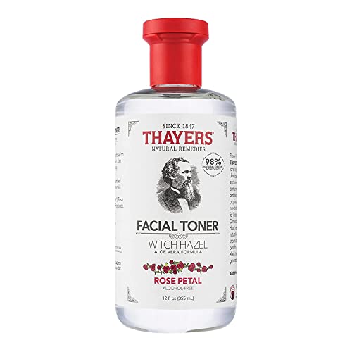 THAYERS Rose Petal Toner - Hydrating, Organic Aloe Vera, pH-Balanced, Cruelty-Free - 12oz