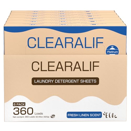 CROS Laundry Detergent Sheets - Powerful Clean, Hypoallergenic, Linen Scent - 360 Loads