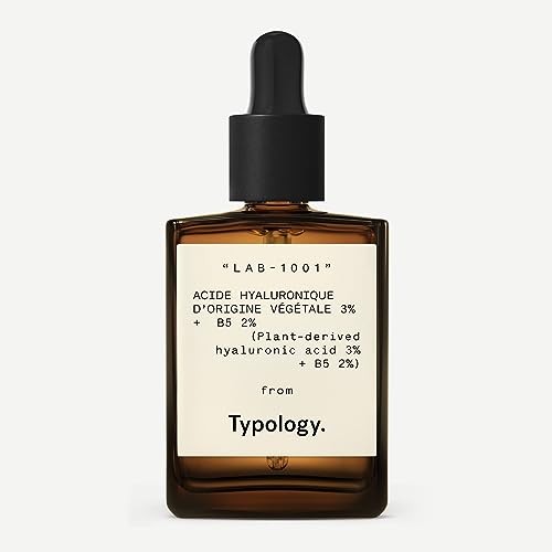 Typology Face Serum - Hydrating with 3% Hyaluronic Acid & 2% B5, 94% Naturally Derived - 1 Fl. Oz