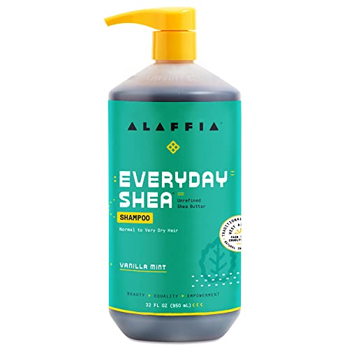 Alaffia EveryDay Shea Shampoo - Nourishing, Fair Trade Ingredients, Vanilla Mint - 32 Fl Oz