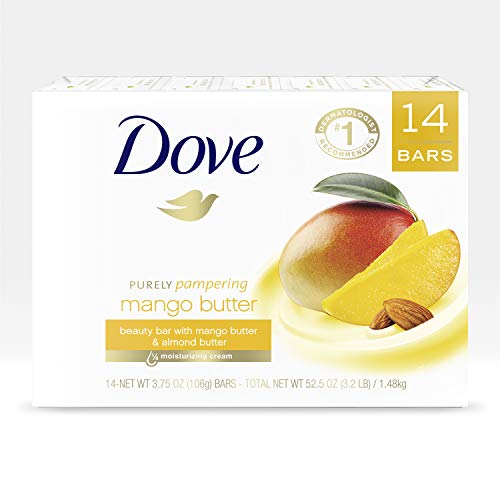 Dove Body Soap - Moisturizes Dry Skin with Mango & Almond Butters, 14 Bars - 3.75 oz Each