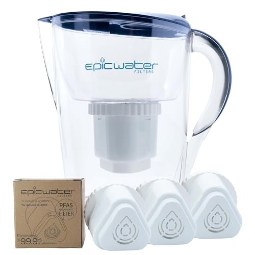 Epic Water Filters PFAS Filter Pitcher - Purifies Drinking Water, BPA-Free, 10 Cup Capacity