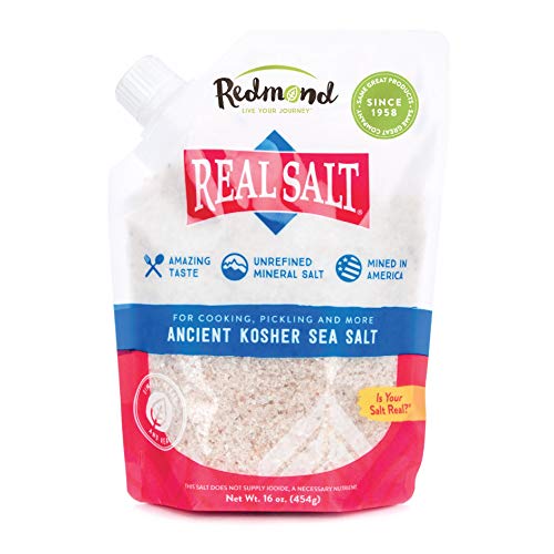 Redmond Real Sea Salt - Natural Unrefined with Trace Minerals, Kosher, 16oz Pouch