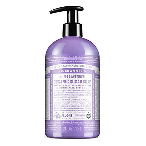 Dr. Bronner’s Organic Sugar Body Soap - Nourishes & Hydrates, Lavender Scent - 24oz