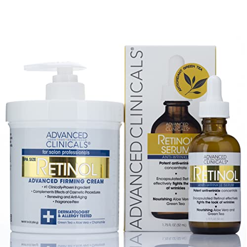 Advanced Clinicals Retinol Skin Care Set - Firming & Hydrating, Ideal for Sensitive Skin - 2PC