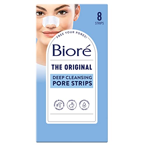 Bioré Deep Cleansing Pore Strips - Instantly Unclogs Pores, Oil-Free, Non-Comedogenic - 8 Count