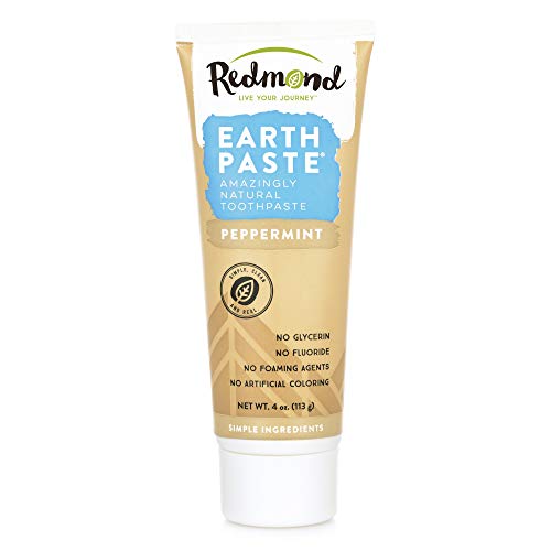 REDMOND Earthpaste - Natural Non-Fluoride Toothpaste, Real Ingredients, Peppermint - 4oz (3 Pack)