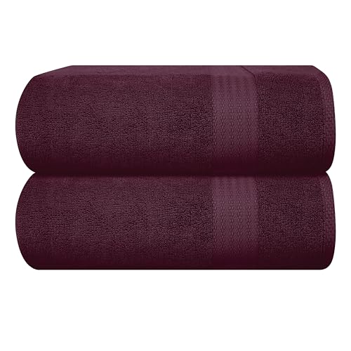 GLAMBURG Premium Cotton Bath Sheets - Ultra Soft, Highly Absorbent, 100% Natural - 2 Pack, 35x70