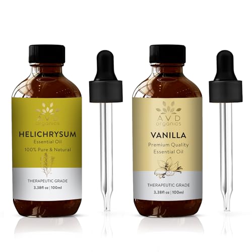 AVD Organics Helichrysum & Vanilla Essential Oil - 100% Pure, Therapeutic Grade - 3.38 fl. oz.