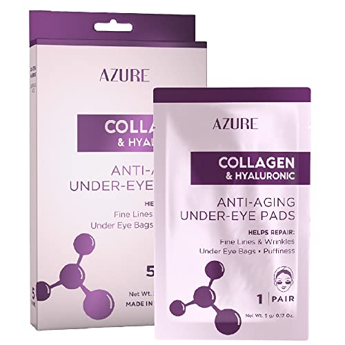 AZURE Eye Wrinkle Pads - Lifting & Hydrating, Reduces Dark Circles & Puffiness - 5 Pairs
