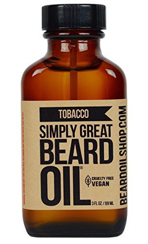 Simply Great Beard Oil - Softens & Conditions, Tobacco Scent, Natural Ingredients - 3 Oz