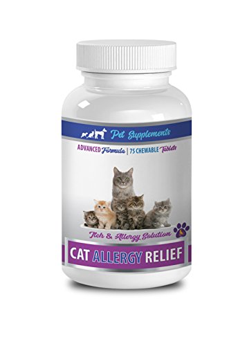 Pet Supplements Cat Skin & Coat Relief - Natural Allergy Support, Turmeric Formula - 75 Chews