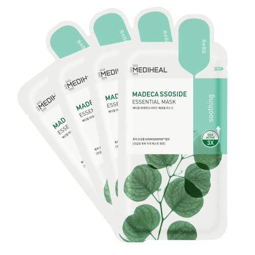 Mediheal Best Korean Sheet Mask - Hydrating Madecassoside for Sensitive Skin - 4 Sheets