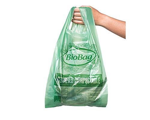 BioBag Compostable Shopping Bags - 10 lb Capacity, 600 Count, Ideal for Farmers Markets