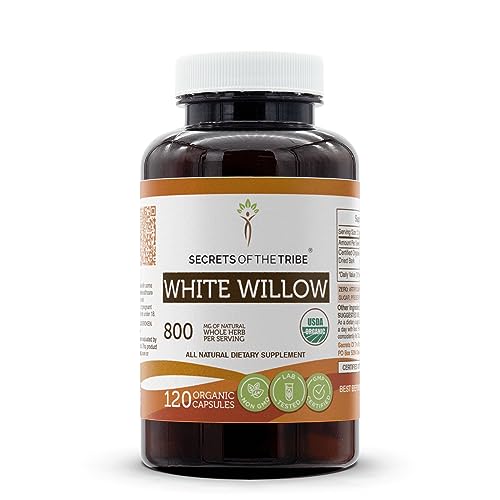 Secrets of the Tribe Herbal Supplement - High Potency Organic White Willow, 120 Capsules