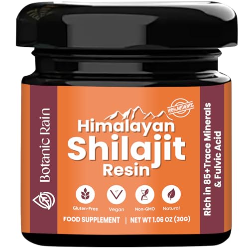 Botanic Rain Himalayan Shilajit Resin - Energy Boost, Immune Support, 85+ Minerals - 1.06 oz