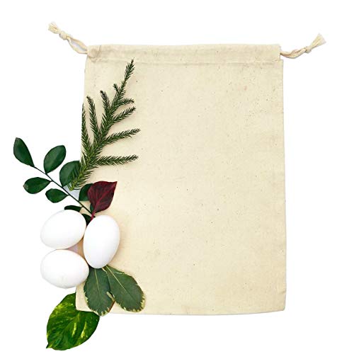 Ecogreen Textiles Cotton Produce Bags - Durable, Lightweight, Natural Fabric - 8x10in, 100 Pack