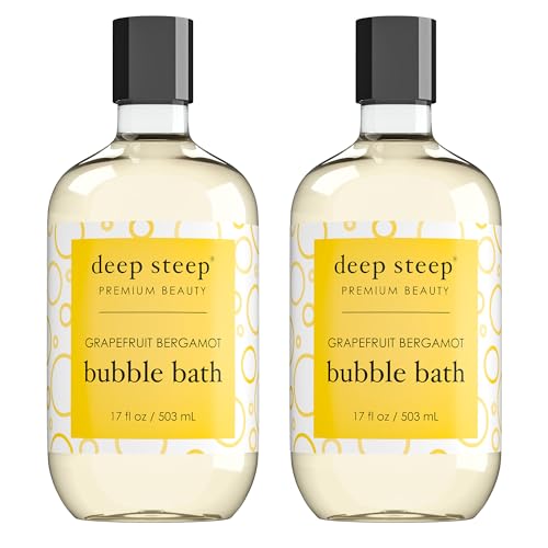 Deep Steep Bubble Bath - Uplifting Grapefruit Bergamot, Vegan & Cruelty-Free - 17oz (2-Pack)