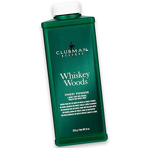 Clubman Reserve Body Powder - Absorbs Sweat & Odor, Nourishes Skin, Whiskey Woods Scent - 9oz