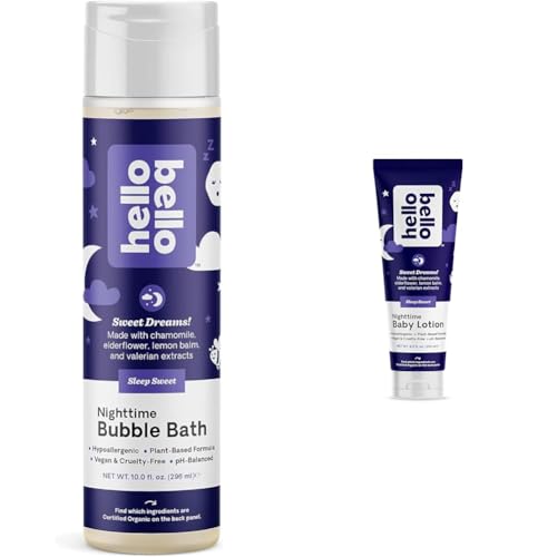 Hello Bello Kids Bubble Bath & Lotion Bundle - Sleep Sweet, Tear-Free, Moisturizing - 10oz & 8.5oz