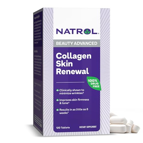 Natrol Collagen Protein Powder - Enhances Skin Health, Clinically Proven Peptides - 120 Tablets