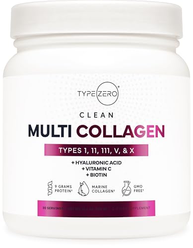 Type Zero Multi Collagen Powder - Supports Skin, Joints & Hair, Non-GMO, 30 Servings