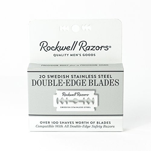 Rockwell Razors Double-Edge Safety Razor Blades - Superior Sharpness, 20-Pack for 4 Months