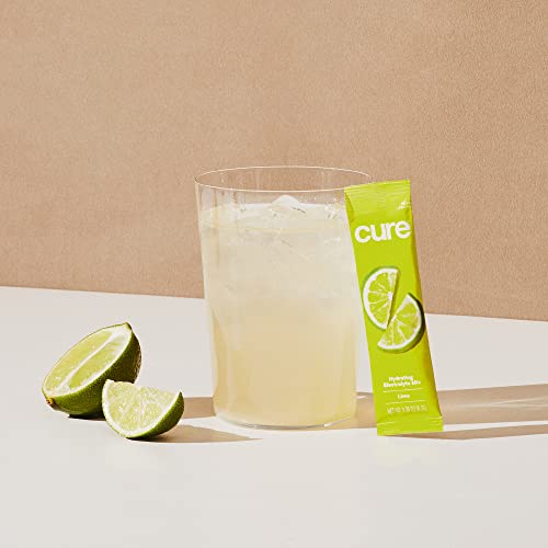 Cure Hydrating Electrolyte Mix - Rapid Hydration with Coconut Water, No Added Sugar - 28 Packets