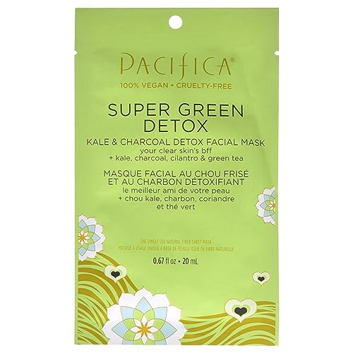 Pacifica Detox Facial Mask - Charcoal Infused, Refreshing Kale Blend - 0.67 oz