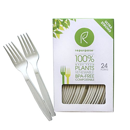 Repurpose Forks - Plant-Based, Cruelty-Free, Compostable - 24 Forks per Pack (20 Packs)