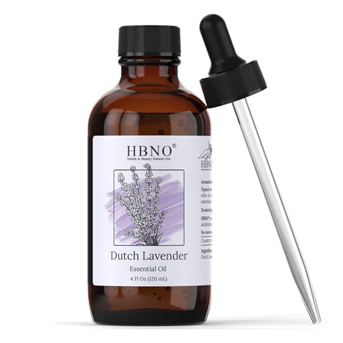 HBNO Dutch Lavender Essential Oil - Natural Aroma for Skin & DIY, Cruelty-Free - 4 fl oz