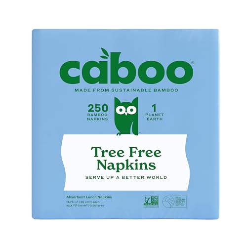 Caboo Tree Free Napkins - Soft, Strong, BPA-Free, 250 Count for Home & Travel