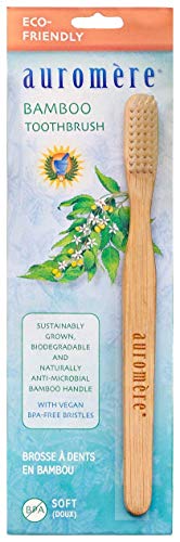 Auromere Bamboo Toothbrush - Vegan, BPA-Free Bristles, Naturally Sterile - 1 Pack