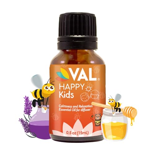 VAL Happy Kids Essential Oil Blend - Promotes Calmness & Sleep, Kid Safe, 0.5 oz