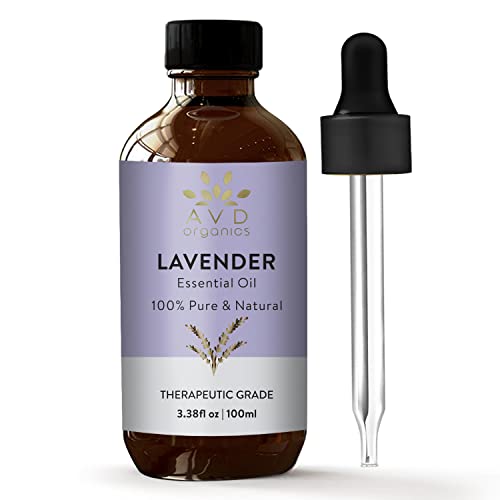 AVD Organics Lavender Essential Oil - 100% Pure for Relaxation, Sleep & Skin Care - 3.38 fl. oz