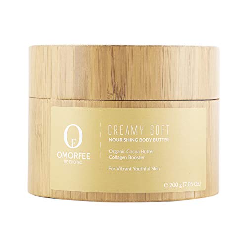 OMORFEE Body Butter - Intense Moisturization, Organic Cocoa Butter & Collagen Boosters - 200g