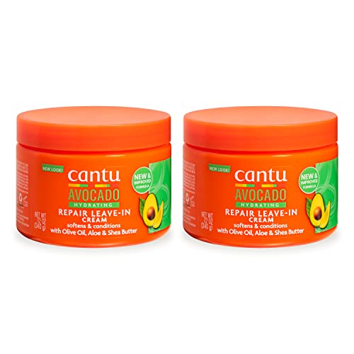 Cantu Hair Care Set - Hydrating Avocado & Olive Oil for Strong, Shiny Curls - 12oz (Pack of 2)